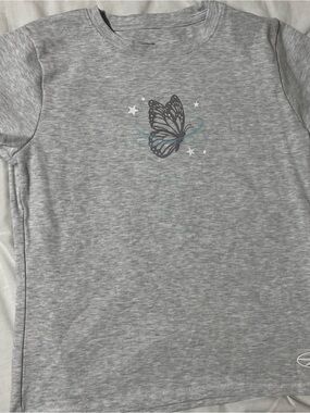 Cotton On women’s grey  Butterfly Tee with White Star Accents